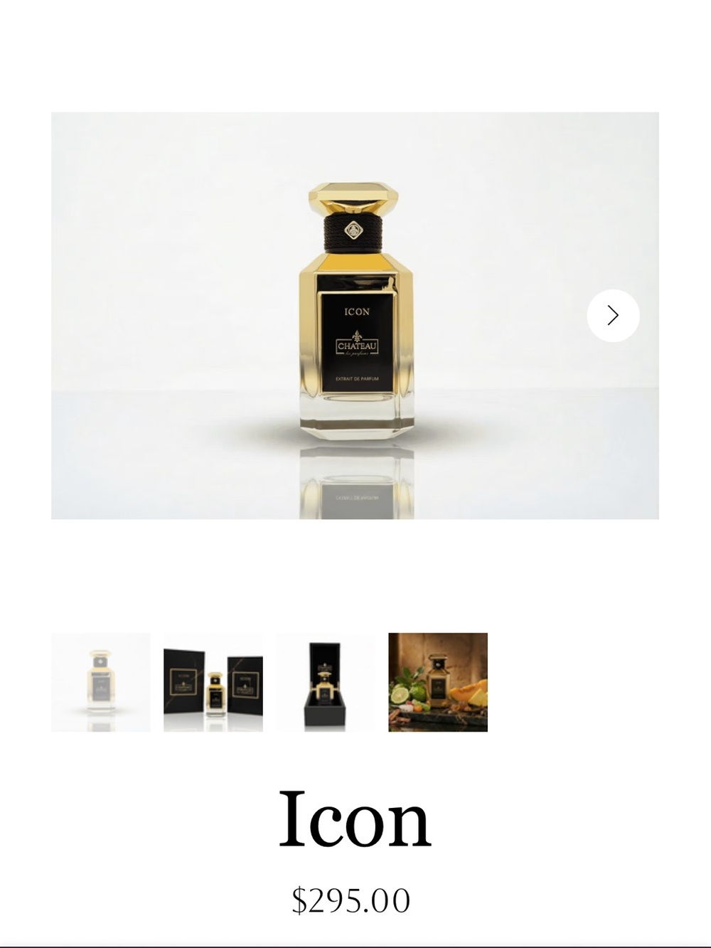 Chateau Icon Extrait de Parfum for Men - Gold and Black 100ml